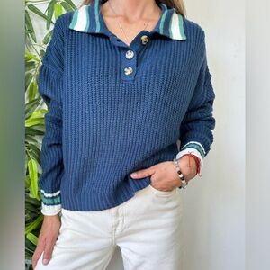 SO collared cropped sweater size M